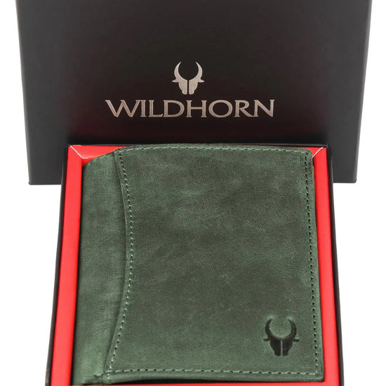WILDHORN Top Grain Portrait Leather Wallet for Men | Ultra Strong Stitching | Handcrafted | RFID Blocking | 2 ID Slots | 11 Card Slots | Zip Compartment - WILDHORN
