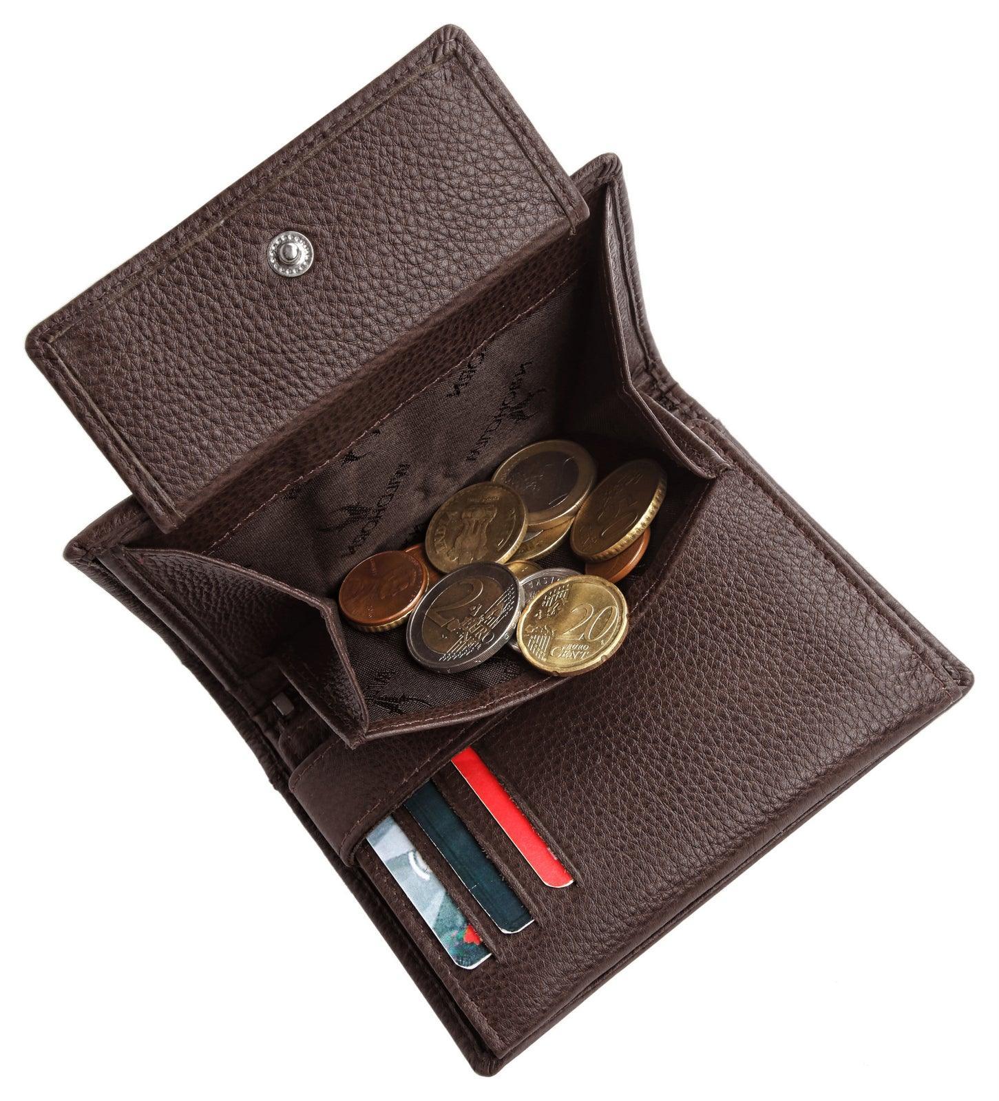 WILDHORN Top Grain Portrait Leather Wallet for Men | Ultra Strong Stitching | Handcrafted | RFID Blocking | 2 ID Slots | 11 Card Slots | Zip Compartment - WILDHORN