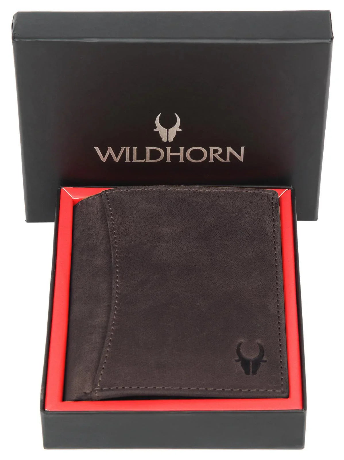 WILDHORN Top Grain Portrait Leather Wallet for Men | Ultra Strong Stitching | Handcrafted | RFID Blocking | 2 ID Slots | 11 Card Slots | Zip Compartment - WILDHORN