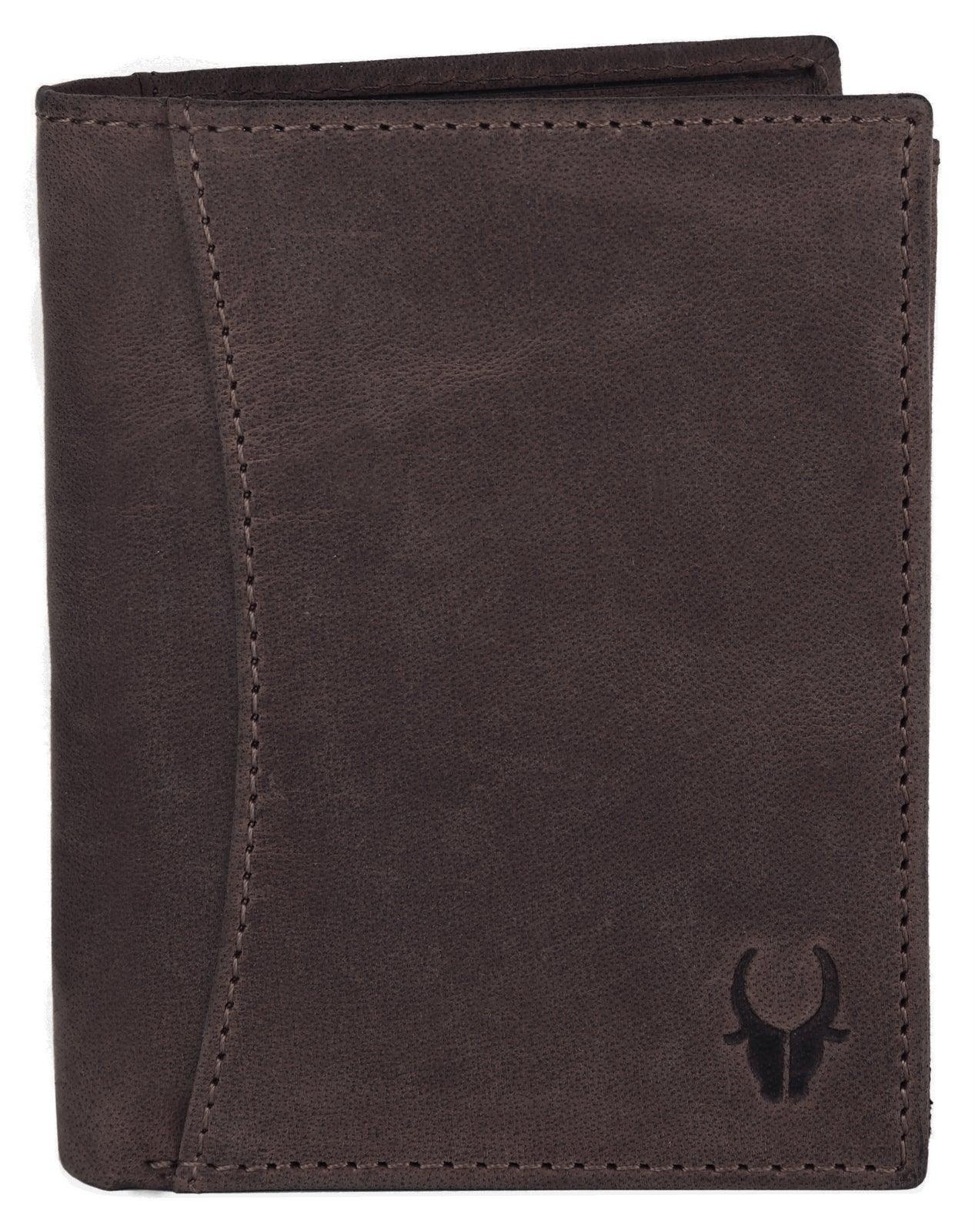 WILDHORN Top Grain Portrait Leather Wallet for Men | Ultra Strong Stitching | Handcrafted | RFID Blocking | 2 ID Slots | 11 Card Slots | Zip Compartment - WILDHORN