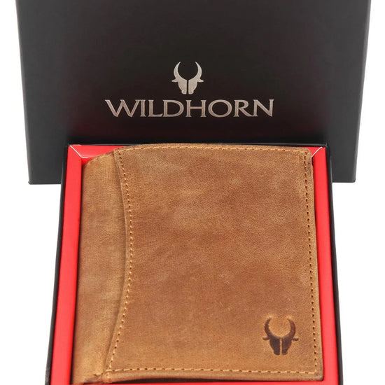 WILDHORN Top Grain Portrait Leather Wallet for Men | Ultra Strong Stitching | Handcrafted | RFID Blocking | 2 ID Slots | 11 Card Slots | Zip Compartment - WILDHORN