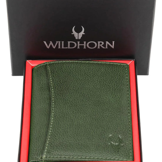 WILDHORN Top Grain Portrait Leather Wallet for Men | Ultra Strong Stitching | Handcrafted | RFID Blocking | 2 ID Slots | 11 Card Slots | Zip Compartment - WILDHORN